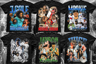 90s vintage hip hop bootleg rap nba all sports tee design