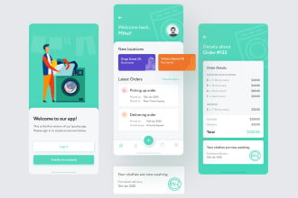 develop laundry app, dry cleaning agent app, home service app, delivery app