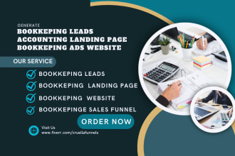 generate bookkeeping leads accounting landing page  bookkeeping website and ads