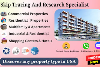 provide commercial properties list with skip tracing