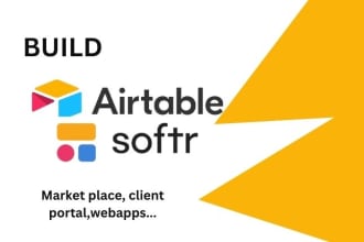 airtable database with softr website design integration automation miro expert