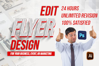 edit professional flyer, poster and menu design high quality and fast delivery