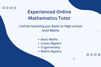 be your online mathematics tutor