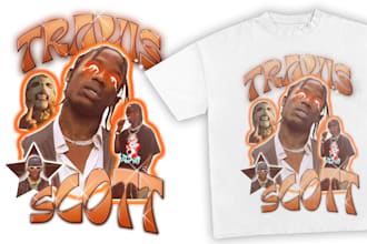 make a custom vintage bootleg shirt design in 90s style