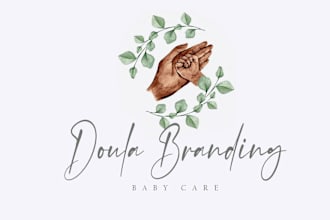 design baby doula mother care home logo