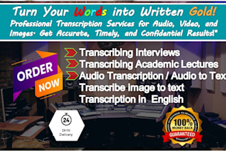 accurately transcribe your audio or video recording to text
