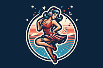 design super woman dance mascot logo in 12 hours