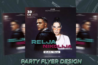 design concert, party, nightclub flyer