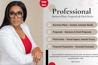 prepare a topnotch business plan, proposal, pitch deck, financial analysis