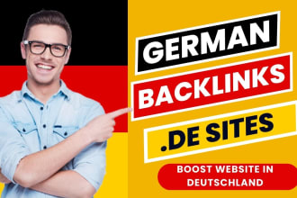 make 25 german backlinks from de germany high quality sites