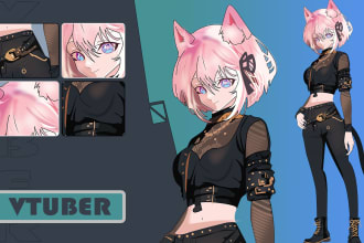 draw your anime character avatar model for vtuber and live2d ready to rig