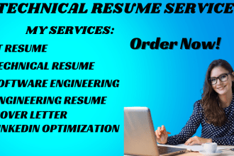 write an IT, technical and engineering resume cover letter linkedin optimization