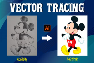 vector tracing or redraw from any logo, image, sketch, drawing
