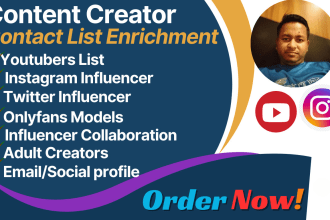 collect youtube lead, onlyfans, instagram email list for influencer marketing