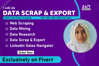 do web scraping, data mining, data export, and extracting