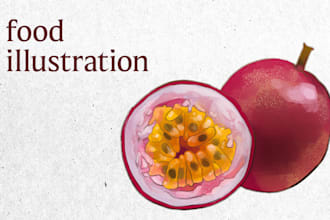 do digital food illustrations for your brand or menu