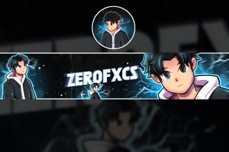 design and draw cartoon youtube banner or pfp logo