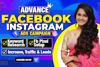 run facebook and instagram ads campaign, fb marketing, meta ads for sales
