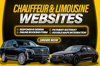 design chauffeur, limousine, taxi booking website