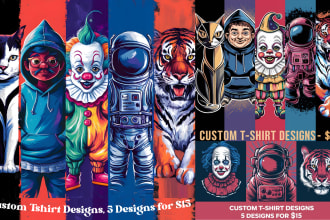 do unique trendy graphic t shirt design with image prompt ai