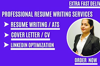 provide professional resume writing, cover letter, linkedin