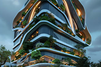 create an architectural concept image based on your description with ai
