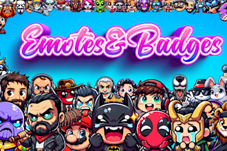 custom emotes or sub badges for your twitch, kick, discord