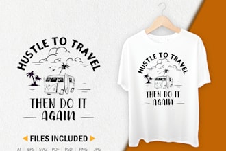 make an travel, adventure vintage outdoor t shirt, logo design