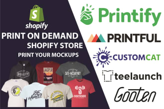 design print on demand shopify store, pod shopify website, or printful shop