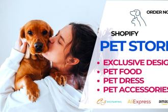 design shopify pet store, pet food, pet product and pet accessories