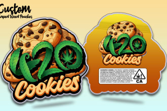 design die cut, custom shaped weed, cannabis mylar bag or pouch