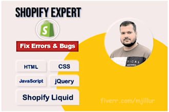 do shopify bug fix and error analysis task