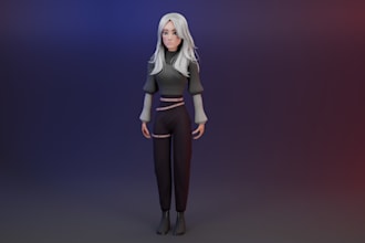 model and rig realistic 3d character for game and animation