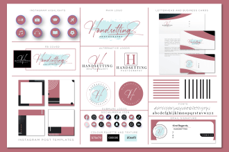 design luxury signature logo and social media branding kit