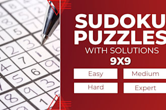 create a unique sudoku puzzles book interior for amazon KDP
