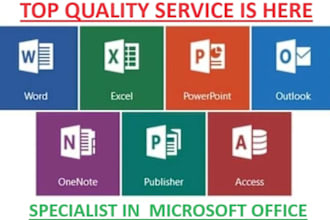 do any type of work project on microsoft word, excel, power point, access