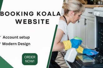 design cleaning website with booking koala or launch27