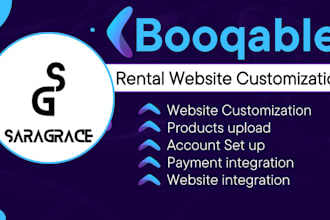 do booqable online rental website design, set up booqable account and SEO