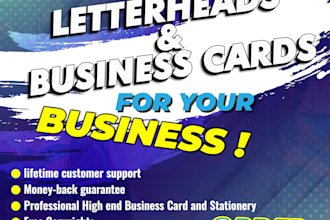 design creative letterhead and business card in 24 hrs