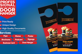 design food flyer and door hanger for restaurants and cafes