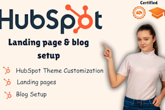 hubspot landing page, blog and email setup