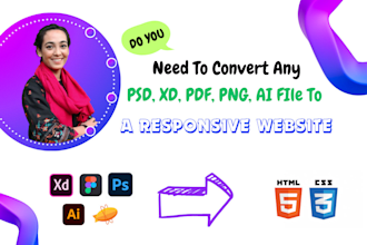 convert figma, PSD, and PDF to HTML with clean code