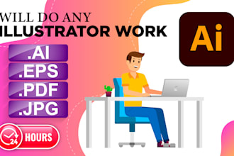 do anything on adobe illustrator, redraw image, vector art