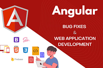 develop angular web application, component, api integration