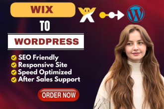 design, convert, clone, copy or migrate wix to wordpress website