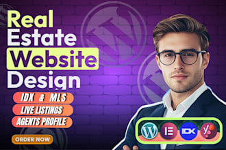 design realtor, agent, real estate website in wordpress integrate idx mls