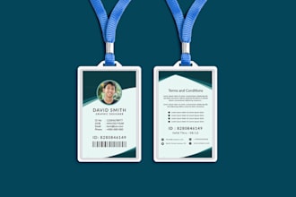 create id cards, id badges, lanyards design under 24 hours
