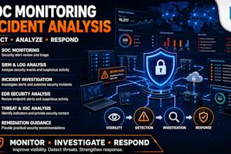 soc monitoring, incident analysis and edr support