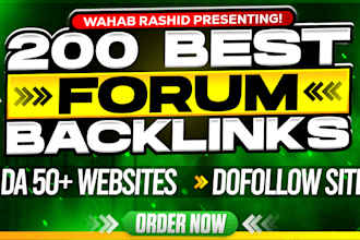 manually make 200 forum backlinks by posting on high authority general threads