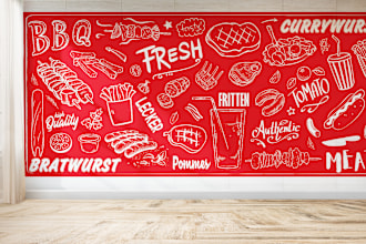do mural wall art, doodle, decal, typography and vector art